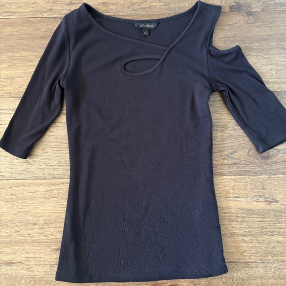 Goldray woman’s black cut-out Modal stretch top - Picture 1 of 1